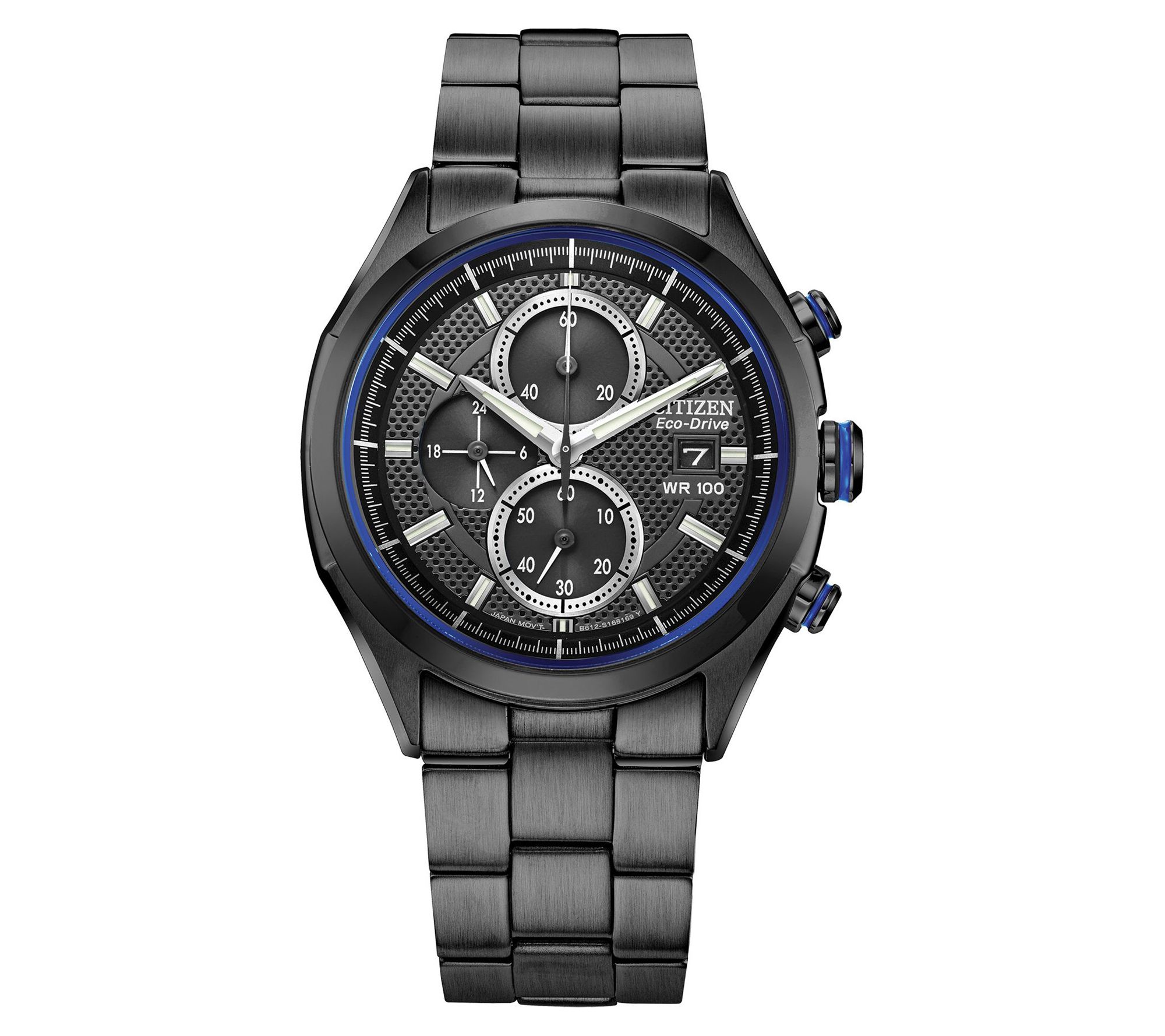Citizen Men's Eco-Drive Black IP Chronograph Watch
