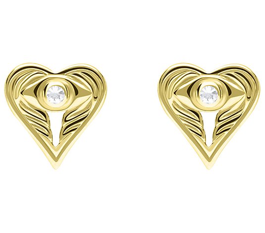 Goddaughters 14K Gold Clad Diamond Accent AngelEye Earrings