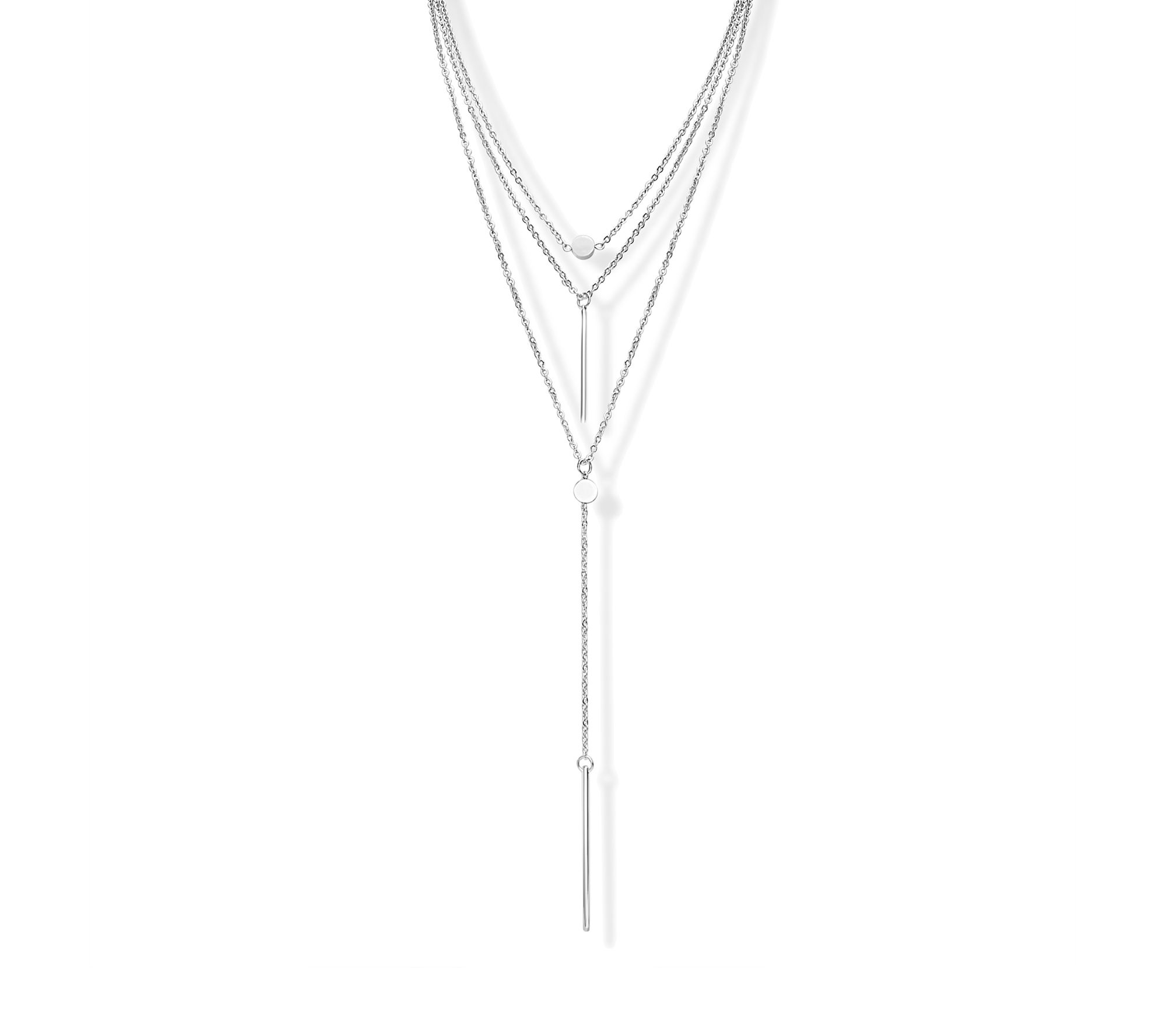 Steel by Design Layered Multi-Drop Necklace
