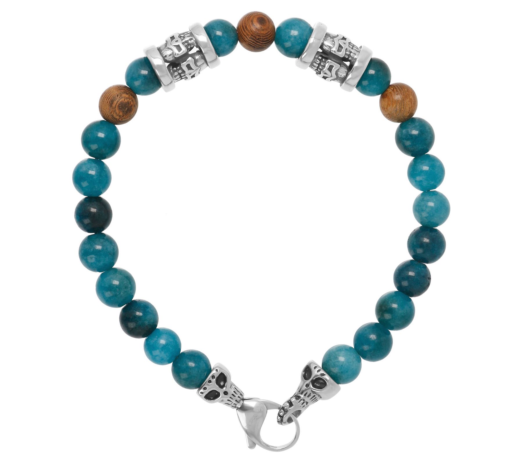 Mistero For Him Gemstone & Wood Bead Bracelet