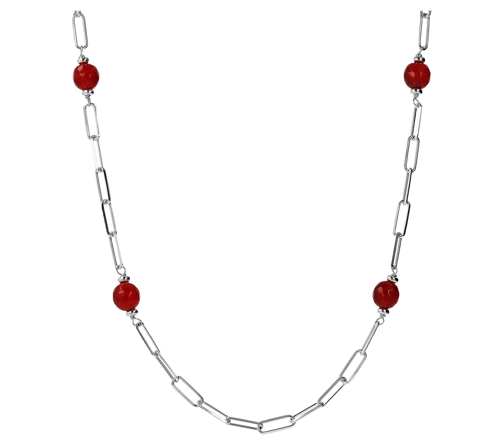 Louis Dell'Olio Gemstone Bead Paperclip Link Necklace