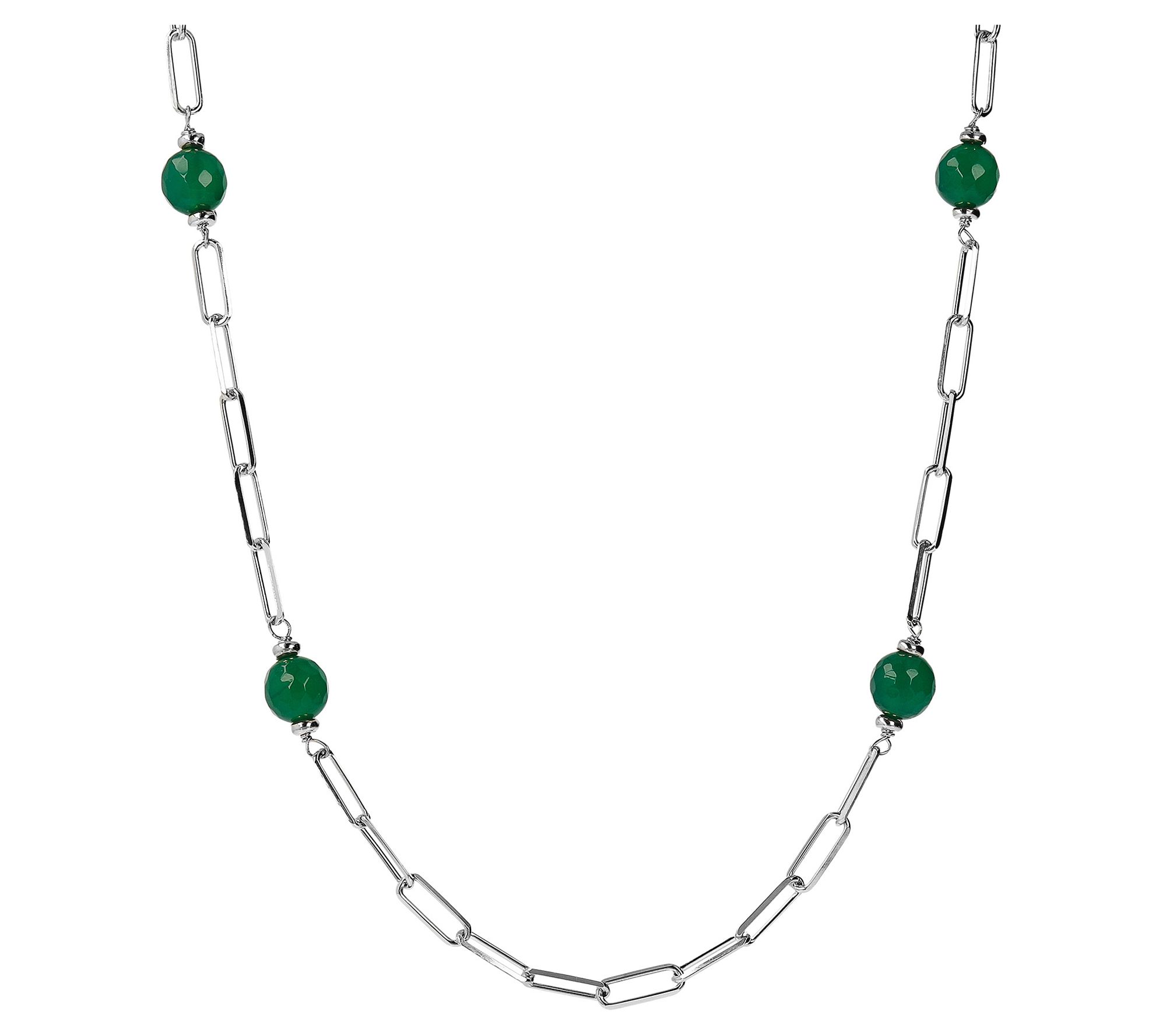 Louis Dell'Olio Gemstone Bead Paperclip Link Necklace
