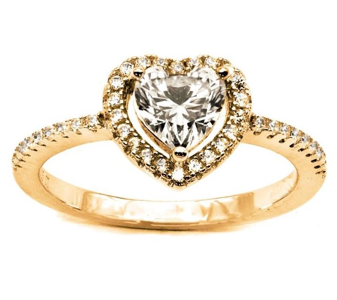 Diamonique 1.45 cttw Pave Heart Ring, Sterling Silver