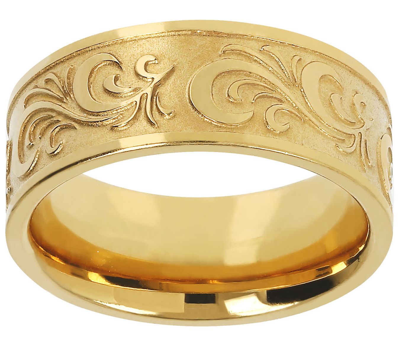 Steel by Design Scroll Design Ring