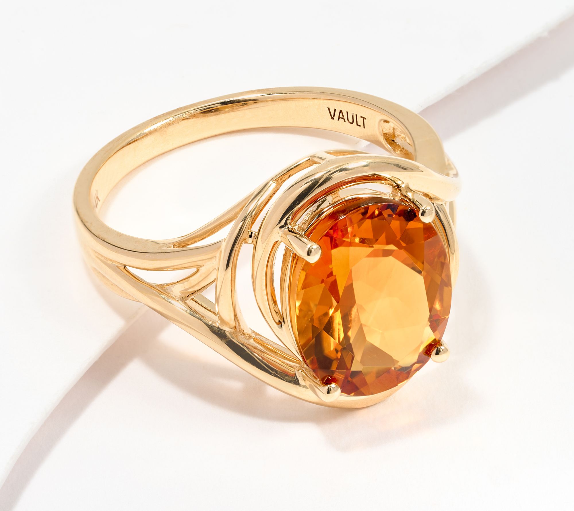 Vault Discoveries Oval Cut Serra Citrine Ring, 14k Gold