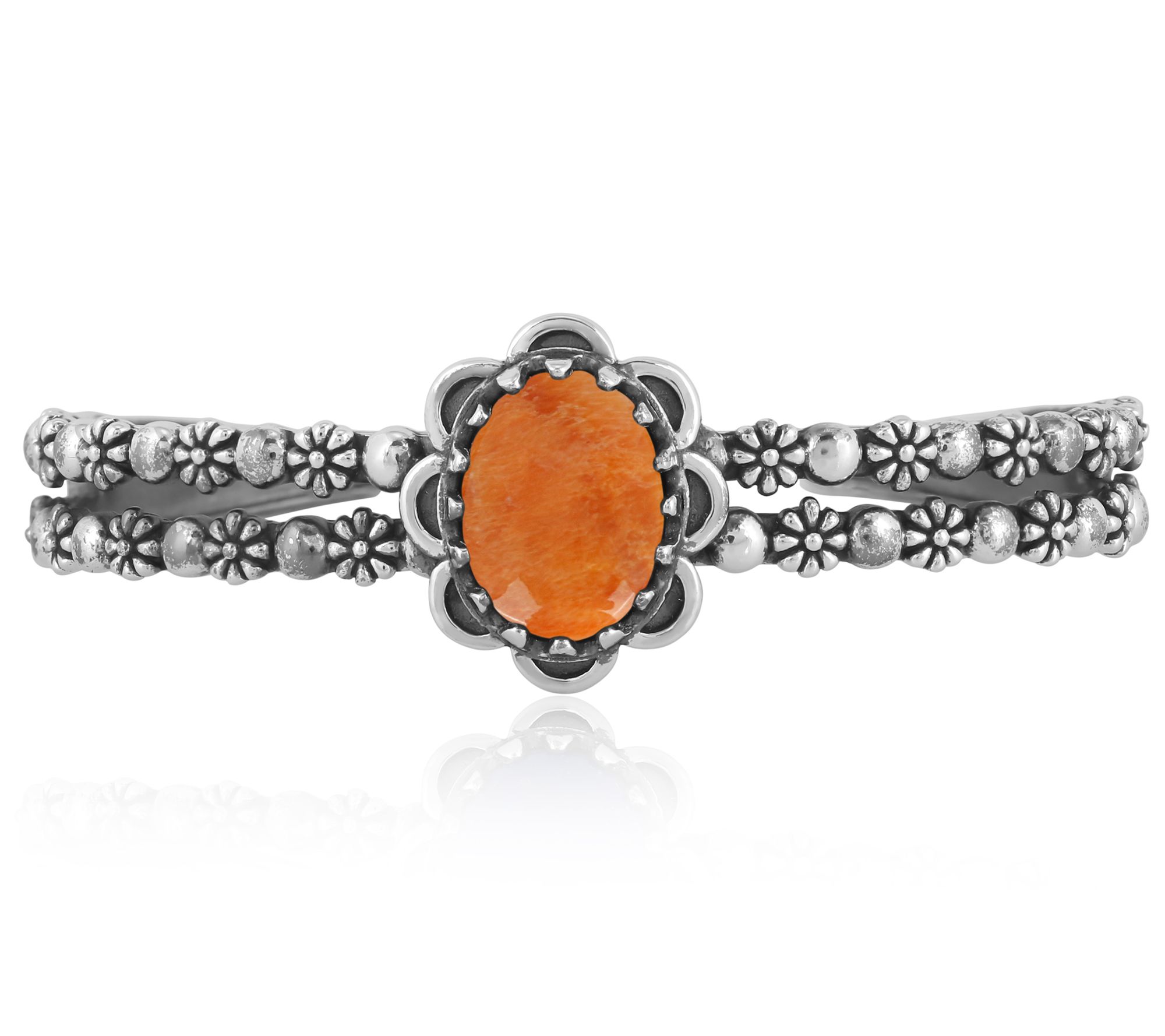 American West Sterling Double Row Gemstone Cuff