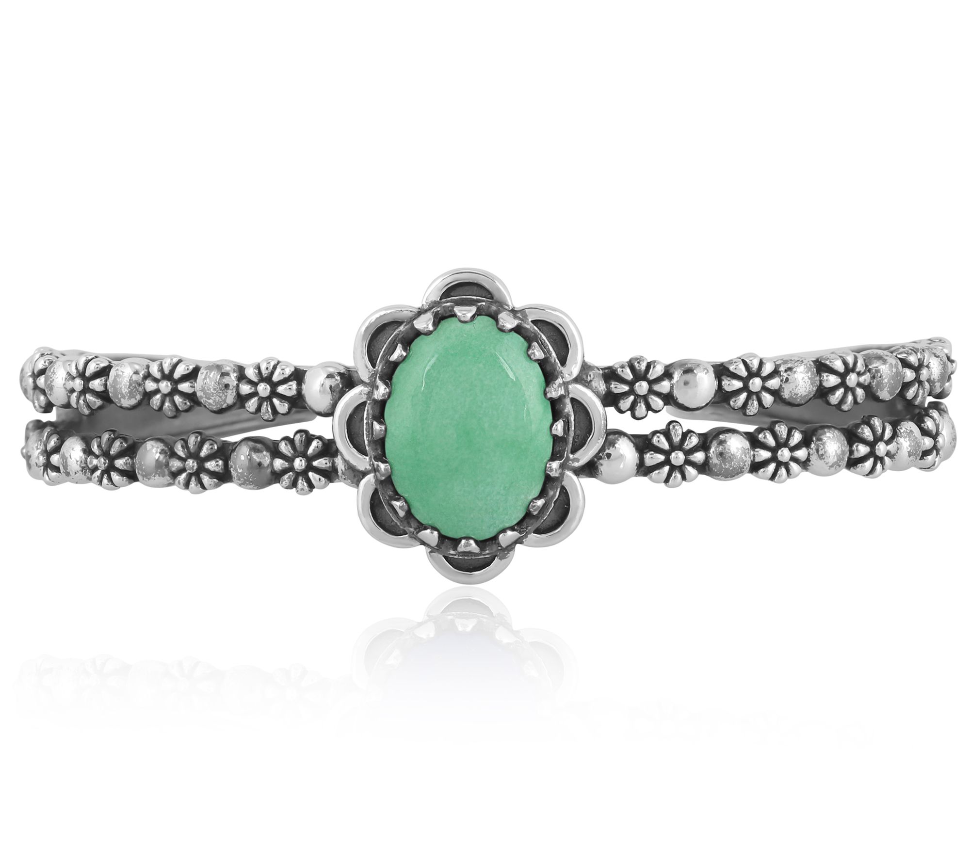 American West Sterling Double Row Gemstone Cuff