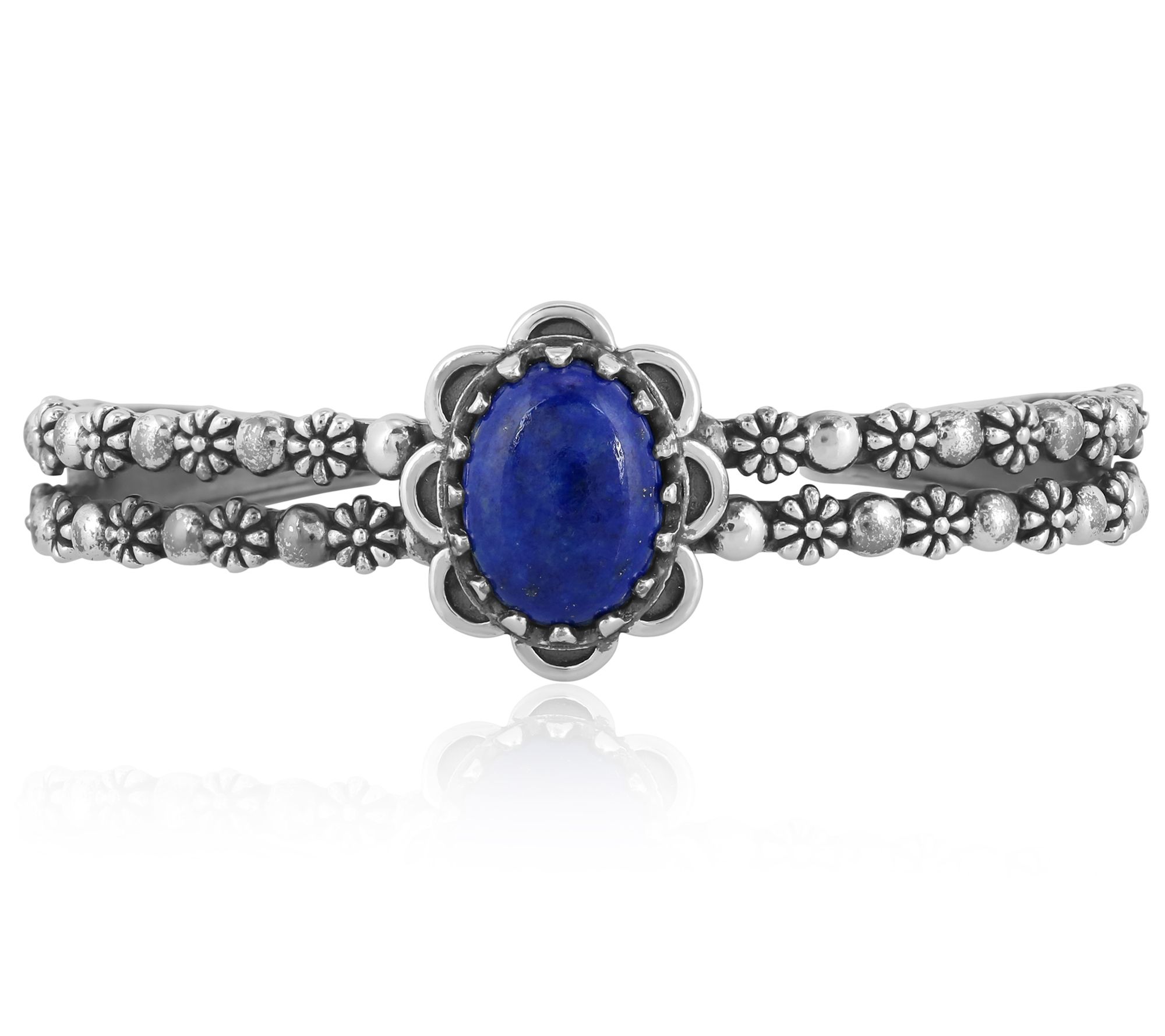 American West Sterling Double Row Gemstone Cuff