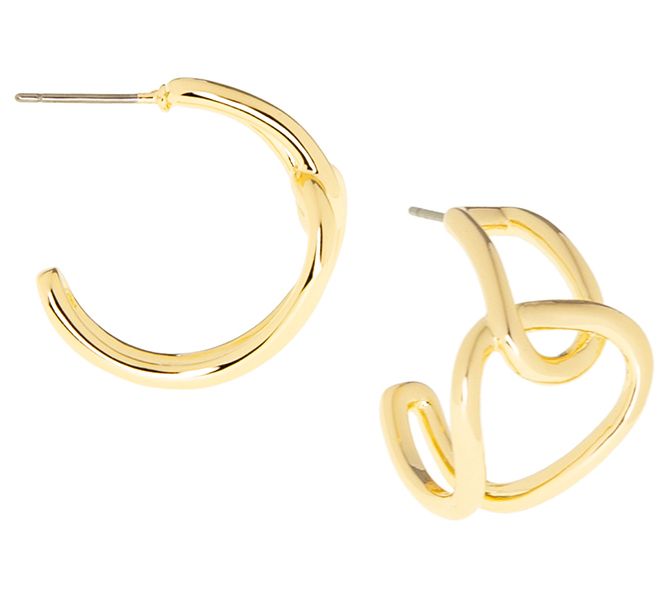 Marlyn Schiff 3/4" Interlocked Twist Hoop Earrings