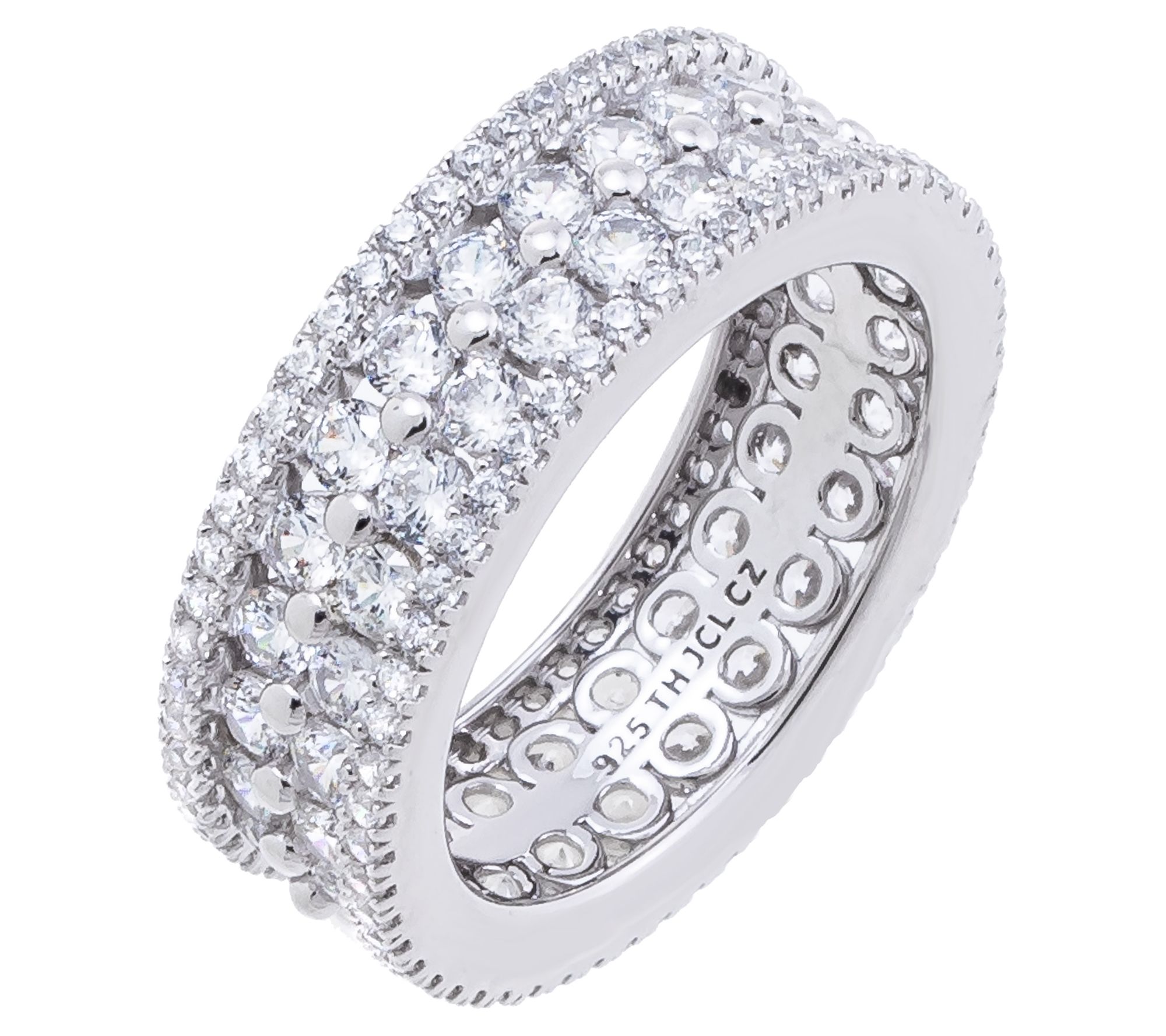 Diamonique 3.30 cttw Eternity Band, Sterling Silver