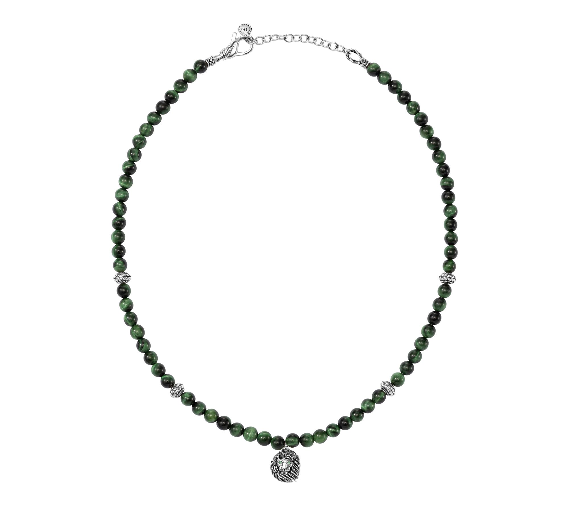 JAI Sterling Silver Gemstone Bead Figurative Charm Necklace