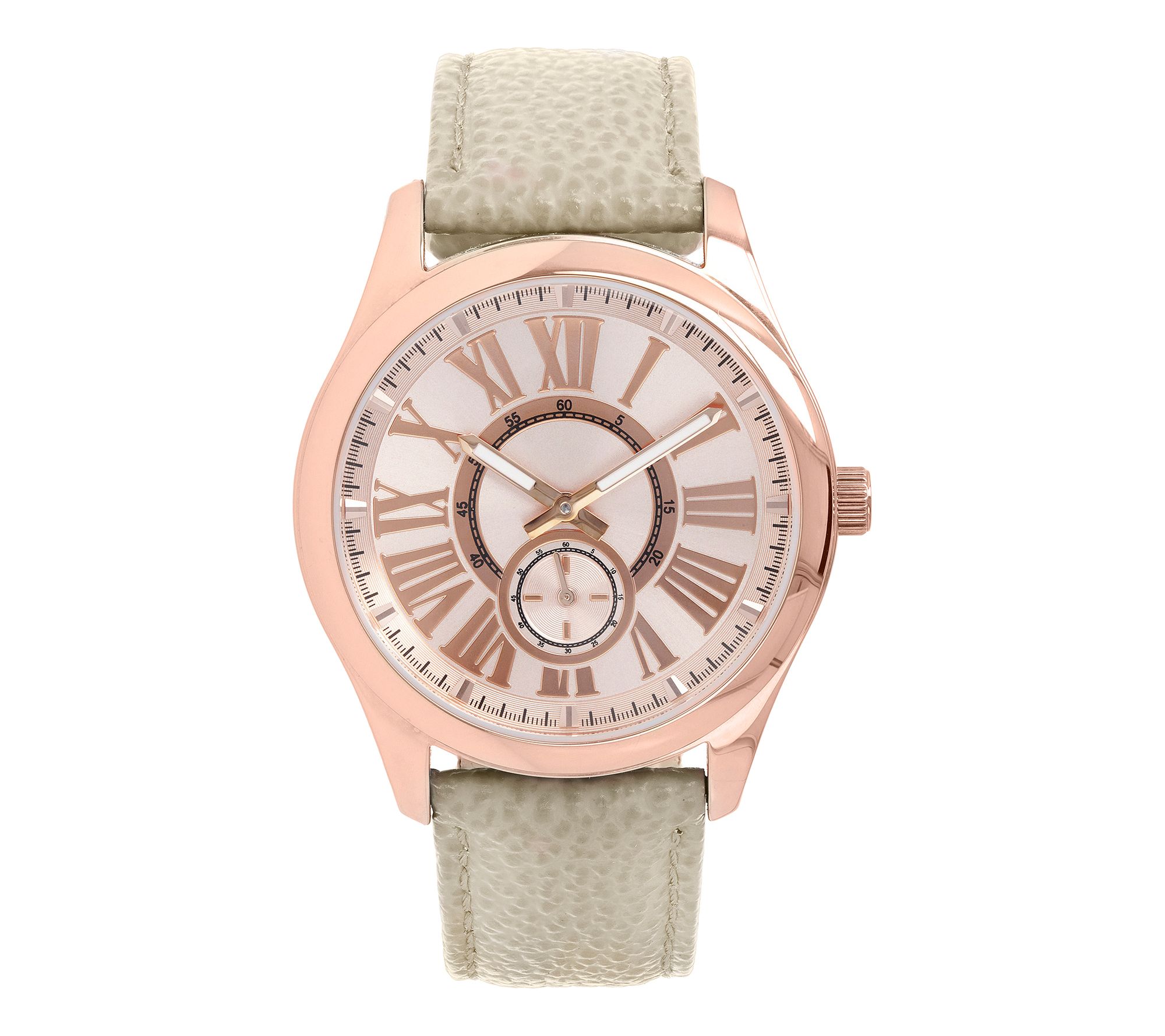 Bronzo Italia Women's Leather Strap Boyfriend Watch