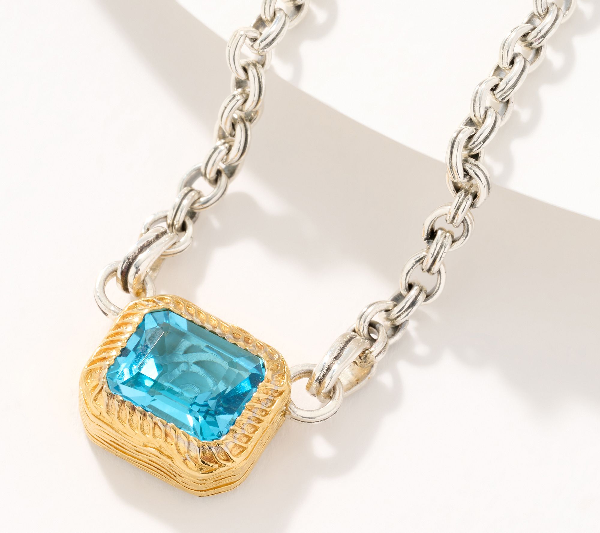 Christian James by Scott Grimes Sterling Silver Two-Tone Gem Necklace