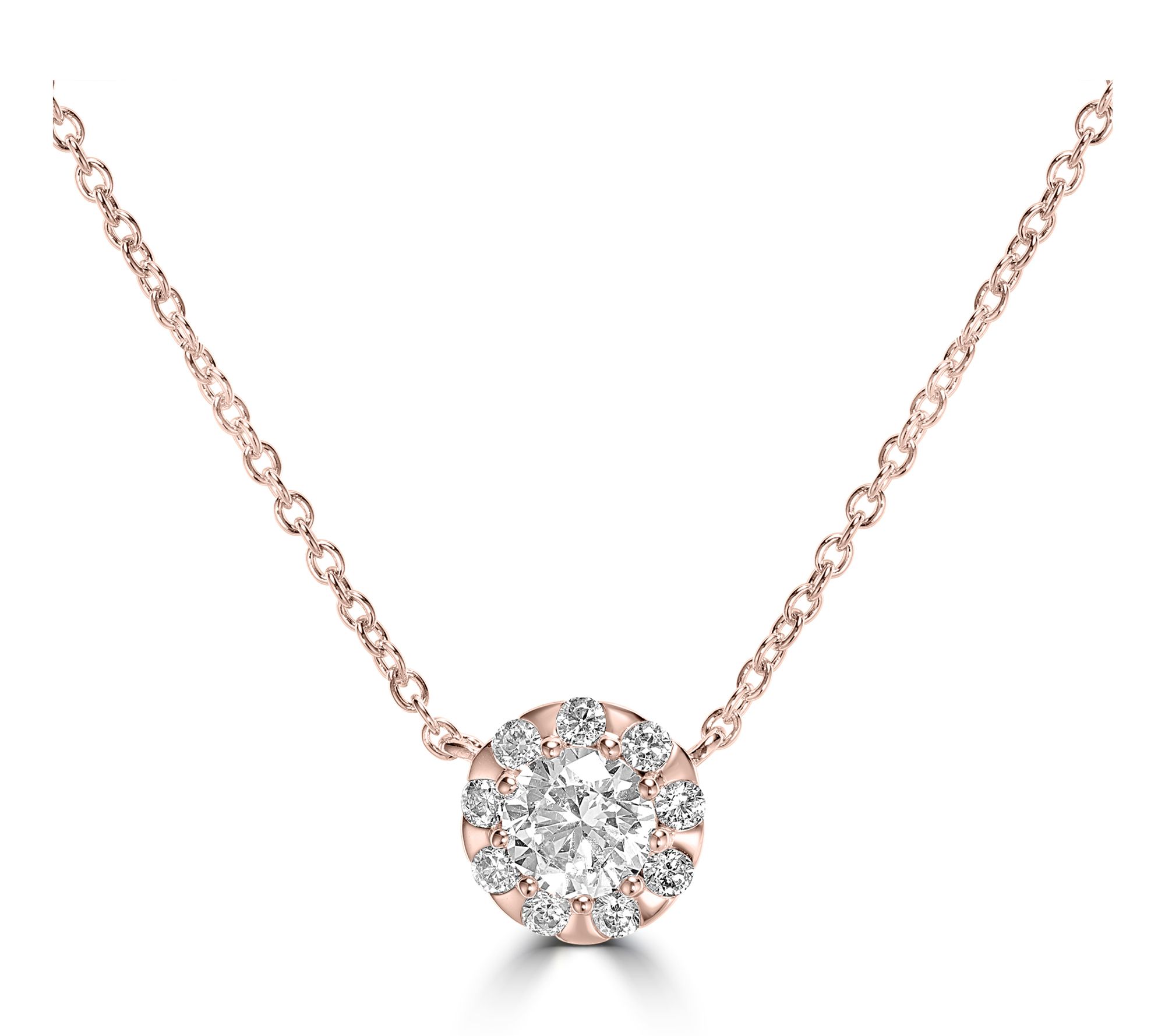 Diamonique x Kathy Levine 2.00 cttw Halo Necklace, Sterling