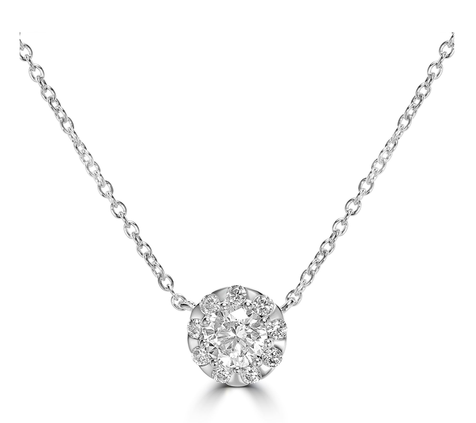 Diamonique x Kathy Levine 2.00 cttw Halo Necklace, Sterling