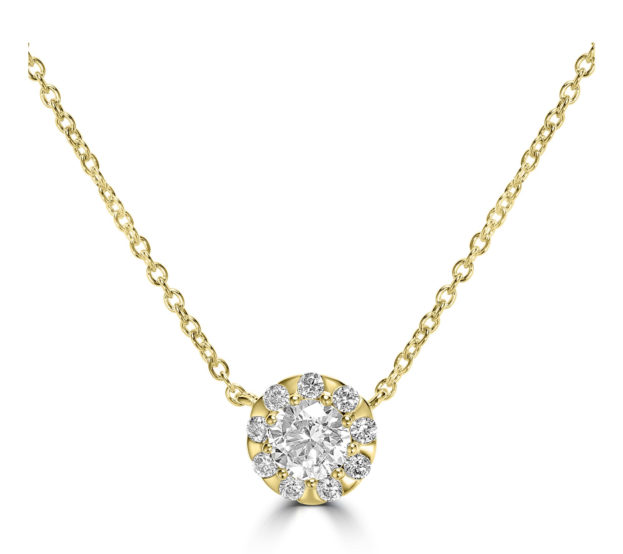 Diamonique x Kathy Levine 2.00 cttw Halo Necklace, Sterling