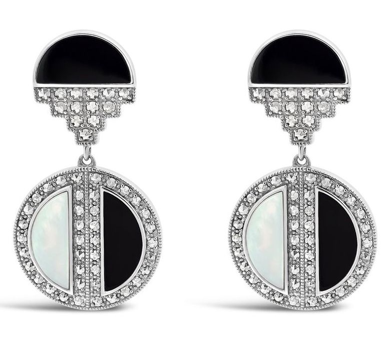 Dallas Prince Sterling Chrome Marcasite Deco Dreams Earrings