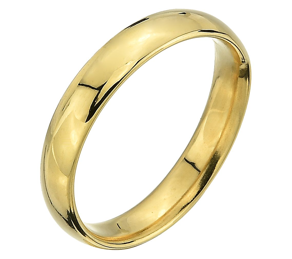 Adorna 14K High Gold Polished Band Ring