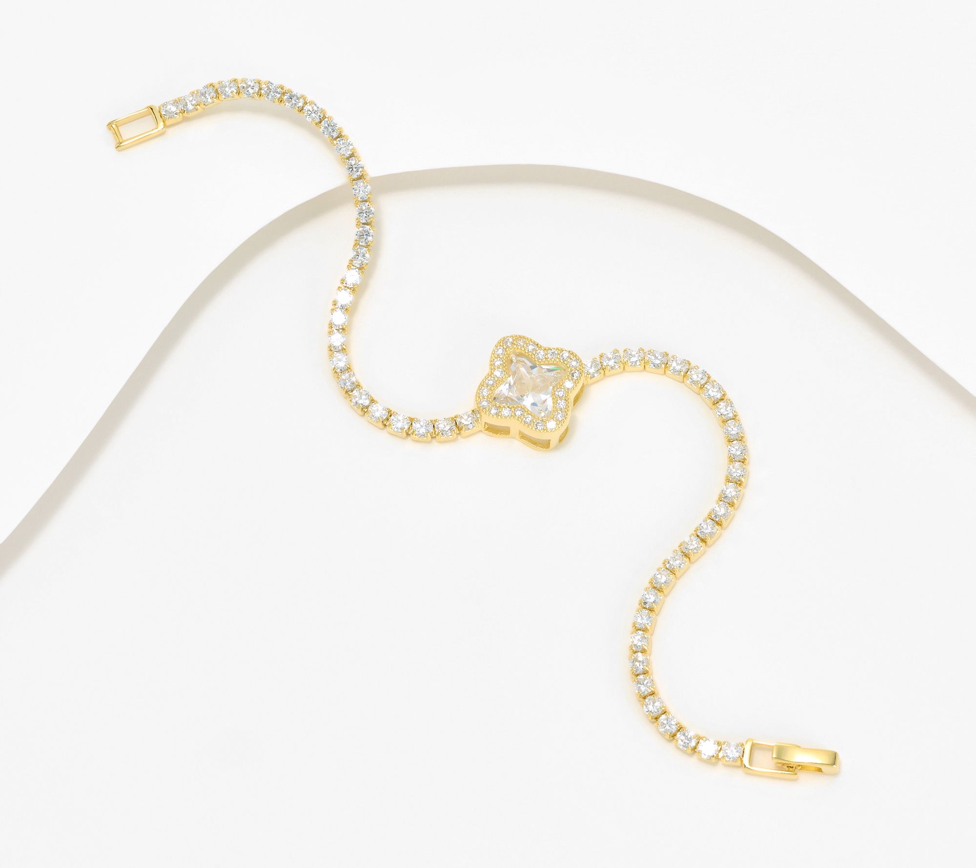 "As Is" Diamonique x Erin Moseley Flower Bracelet Sterling Silver