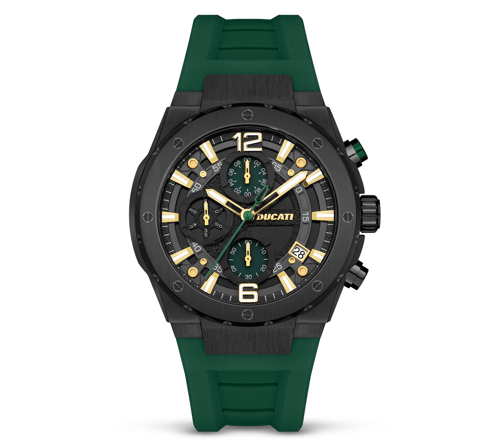 Ducati Corse Men's Black Stainless Green StrapSport Watch