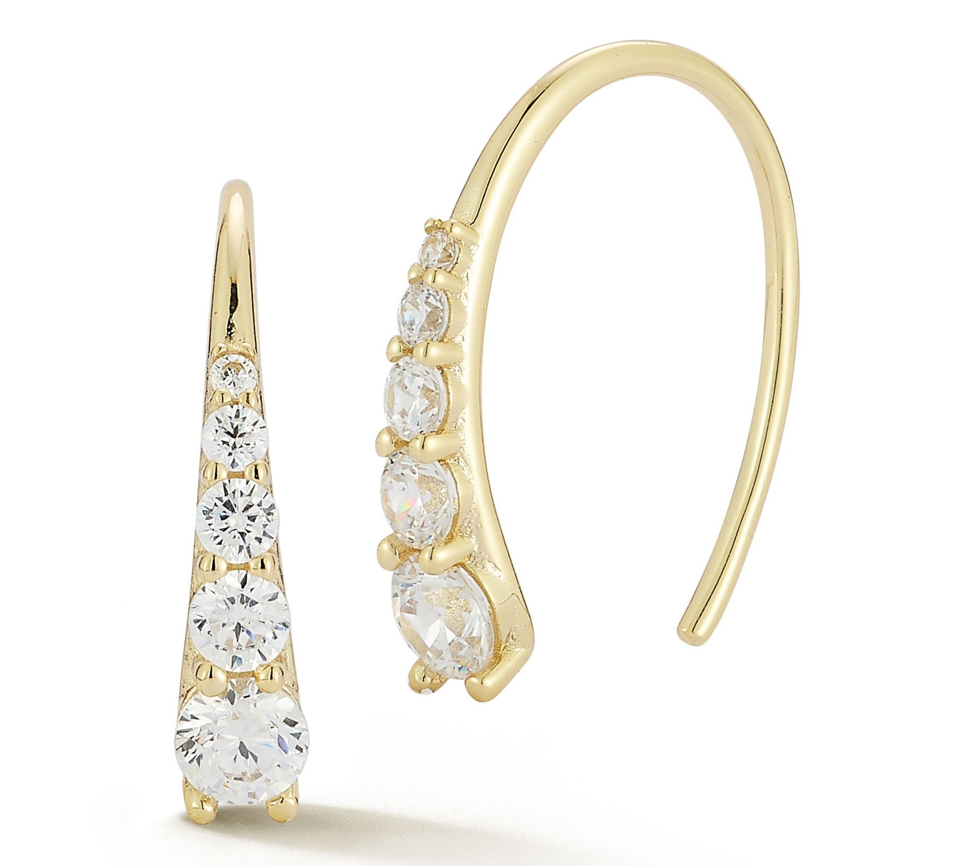 Rachel Zoe Pave Threader Earrings, Sterling