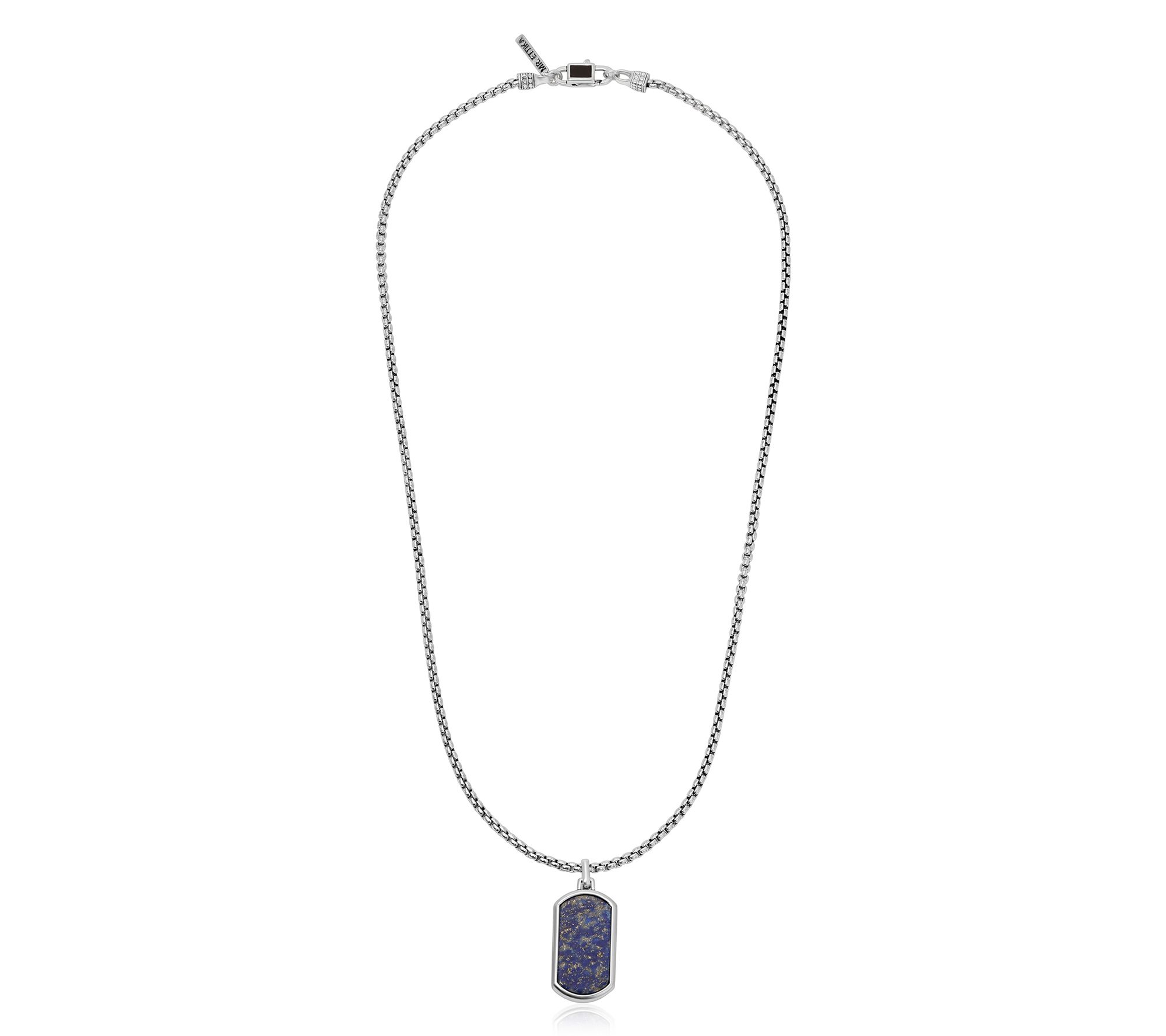 Mr Ettika Simulated Lapis Dog Tag w/ Chain