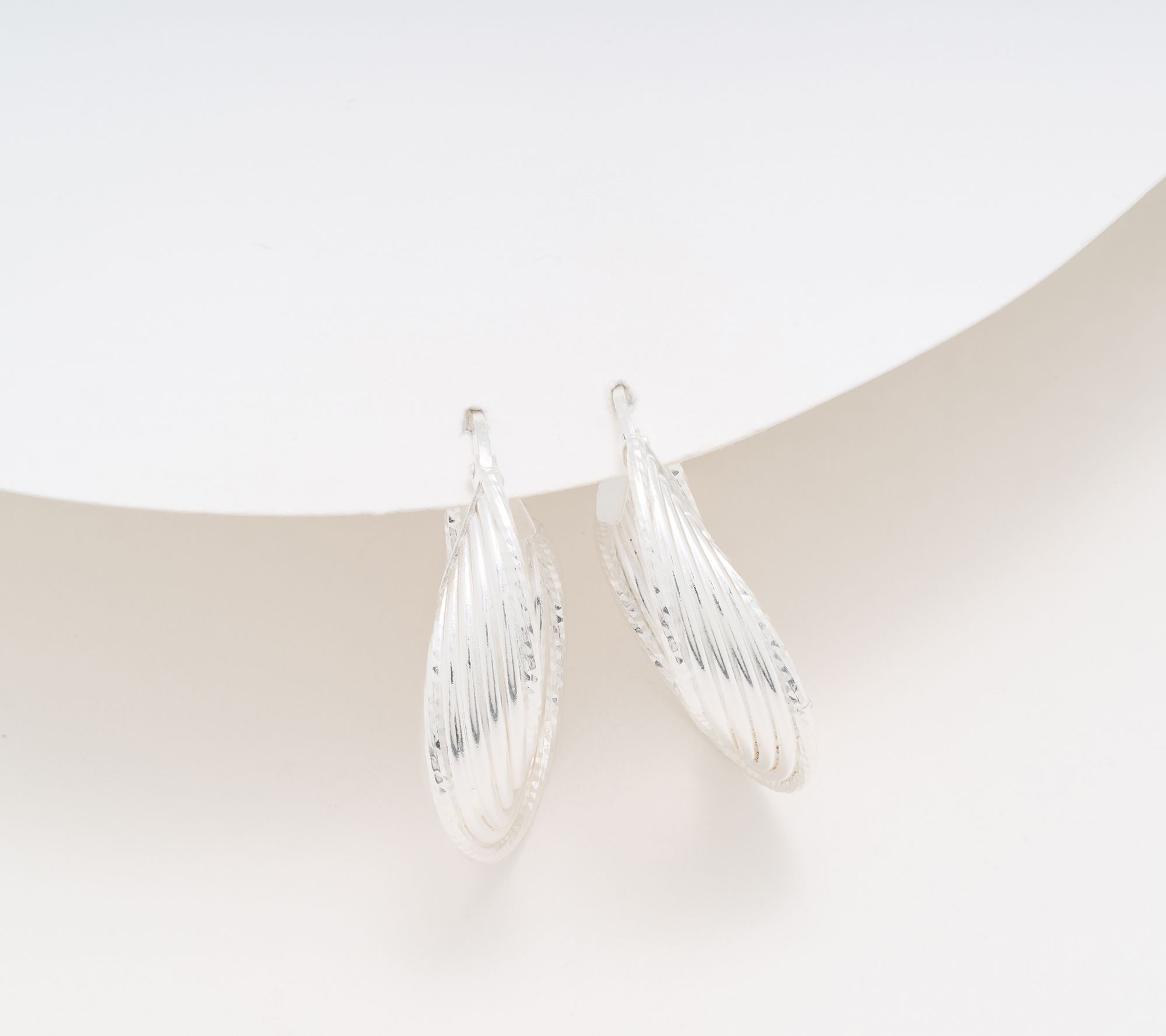 "As Is" UltraFine 950 Silver 6- Row 1-1/4" Hoop Earrings