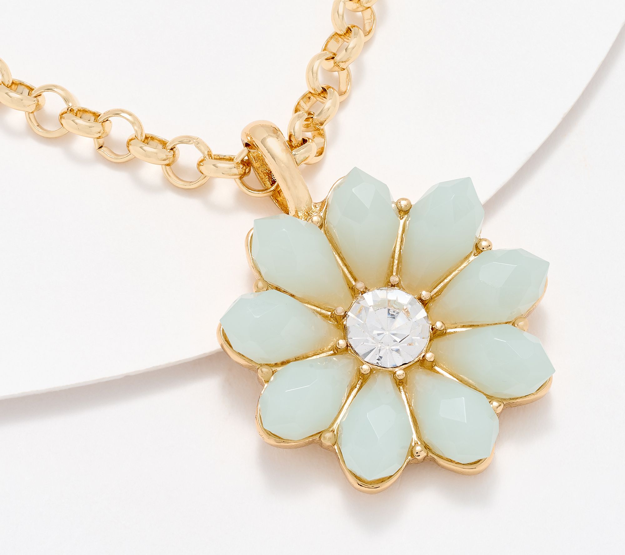 "As Is" Joan Rivers Flower Button Pendant on 20" Chain