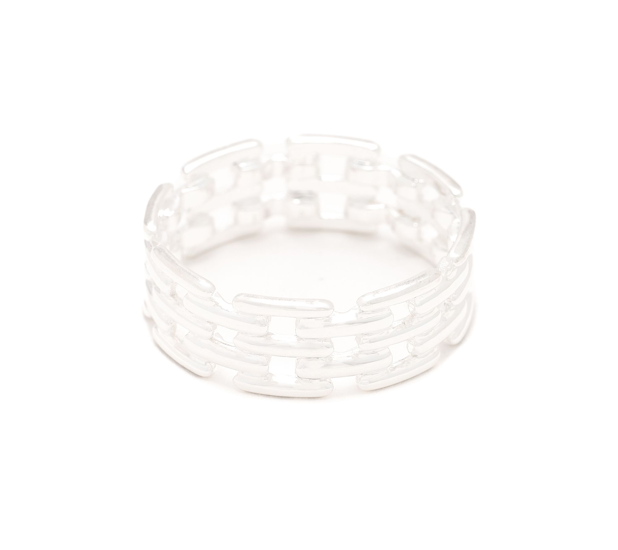 UltraFine 950 Silver Link Detailed Band Ring