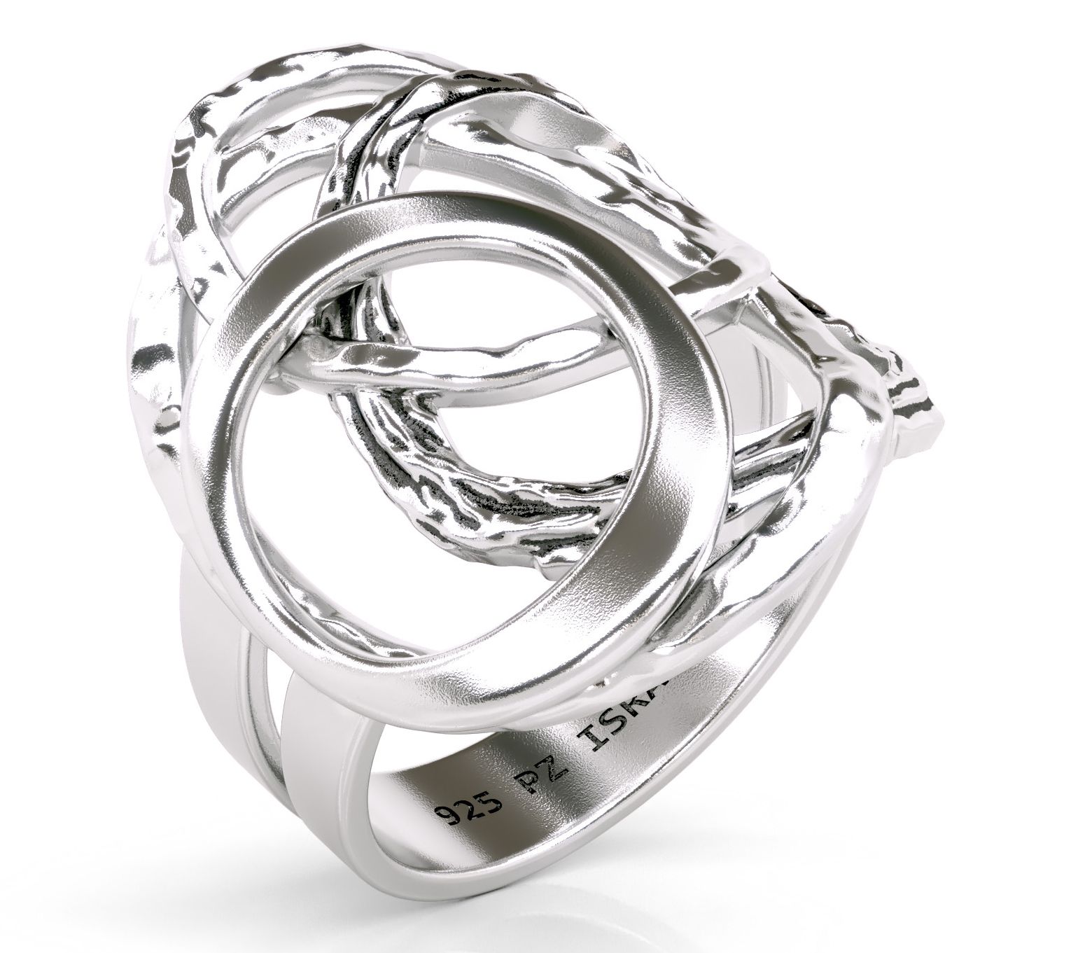 Or Paz Sterling Silver Interlocked Circles Statement Ring