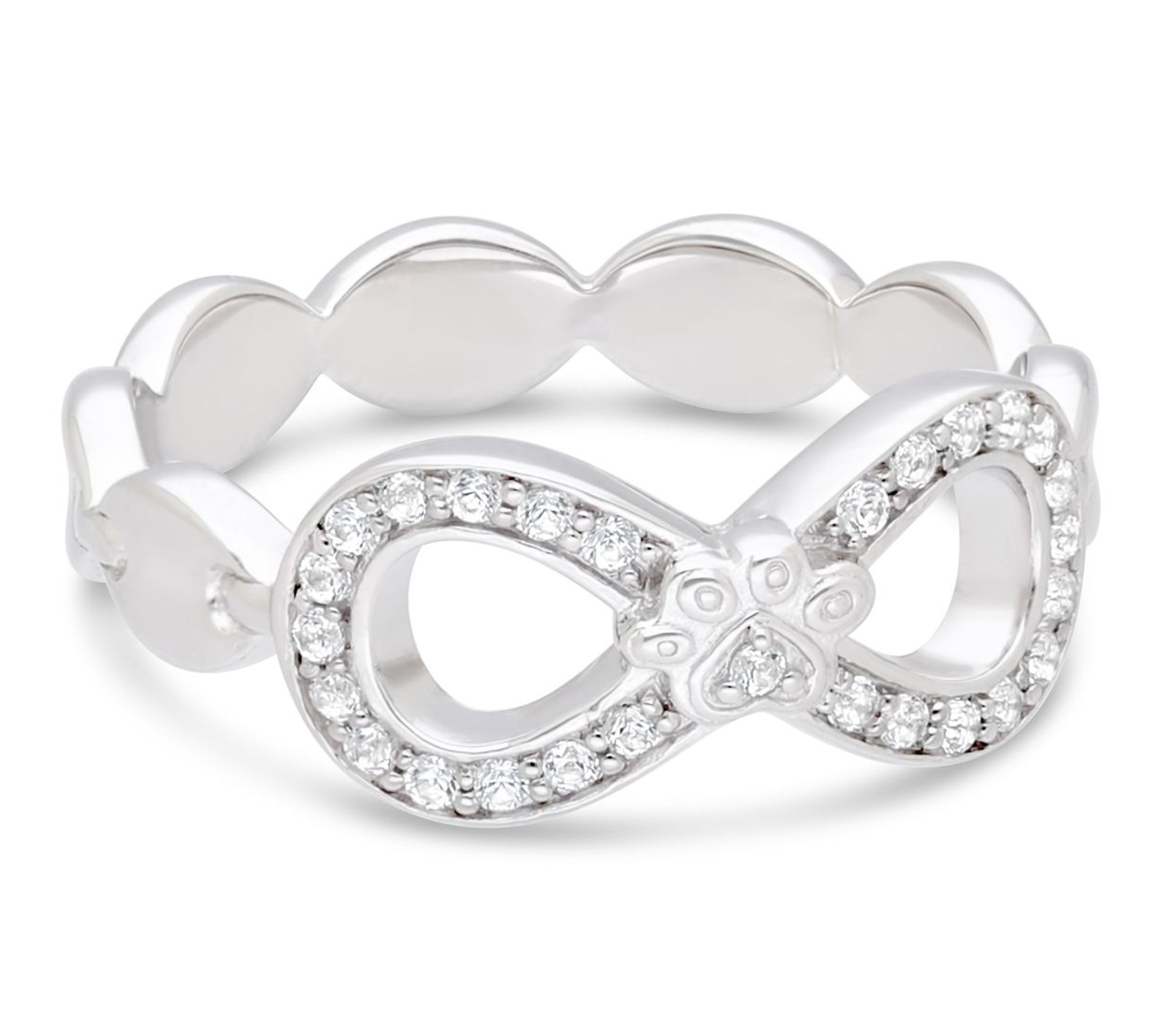 Goddaughters Sterling Silver White Topaz Infinity Paw Ring