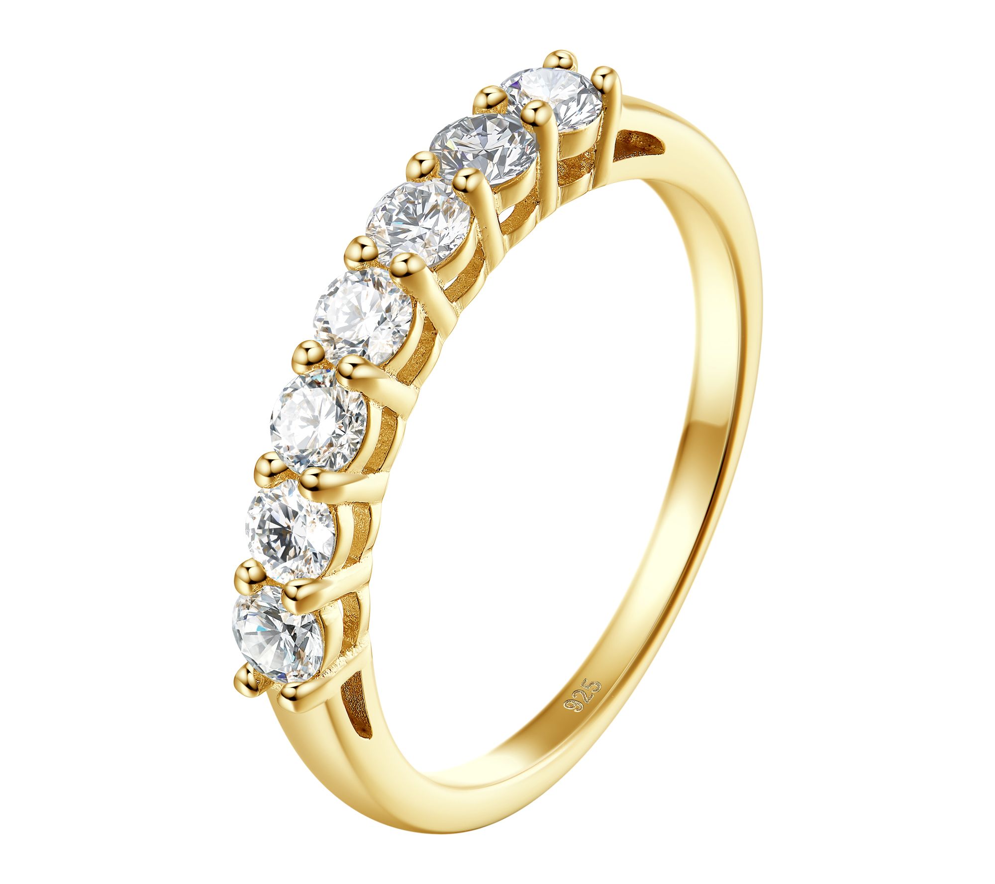 Fire Light Lab Grown Diamond Band Ring, 14K Gold Plated