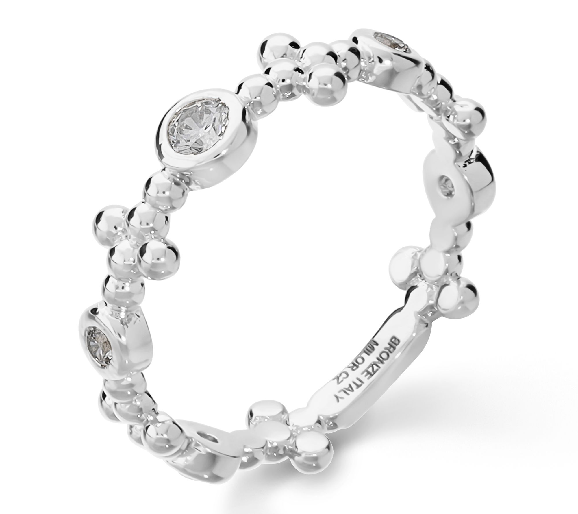 Diamonique x Bronzo Italia Station Band Ring