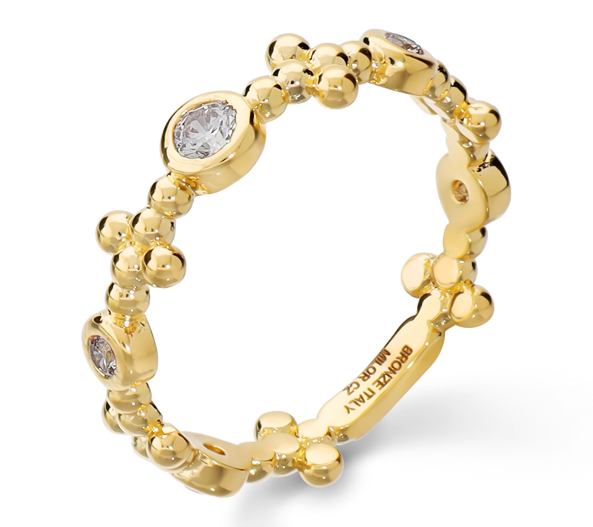 Diamonique x Bronzo Italia Station Band Ring