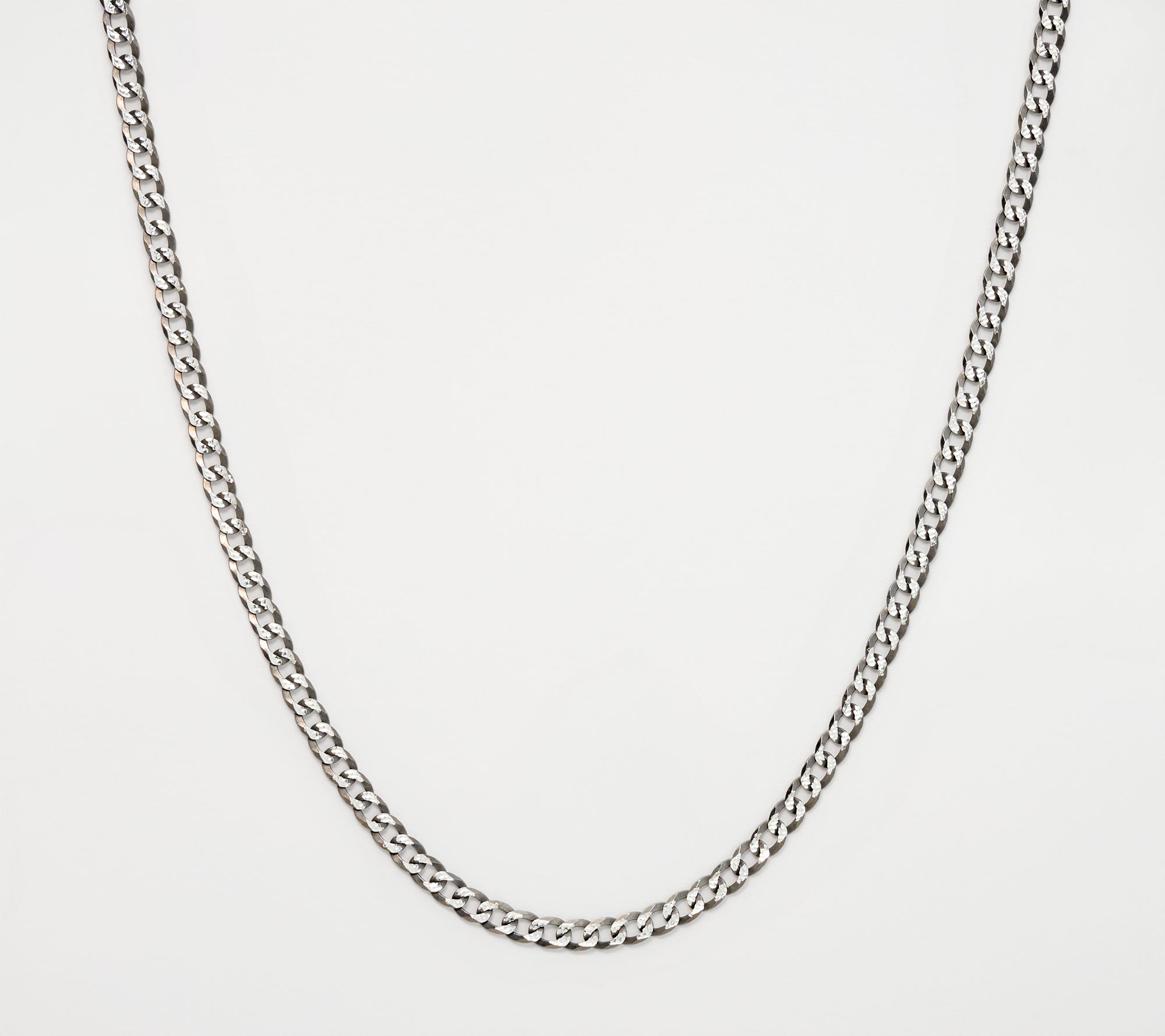 As Is" David Markstein Sterling Silver Luxe D/C Curb Necklace, 18
