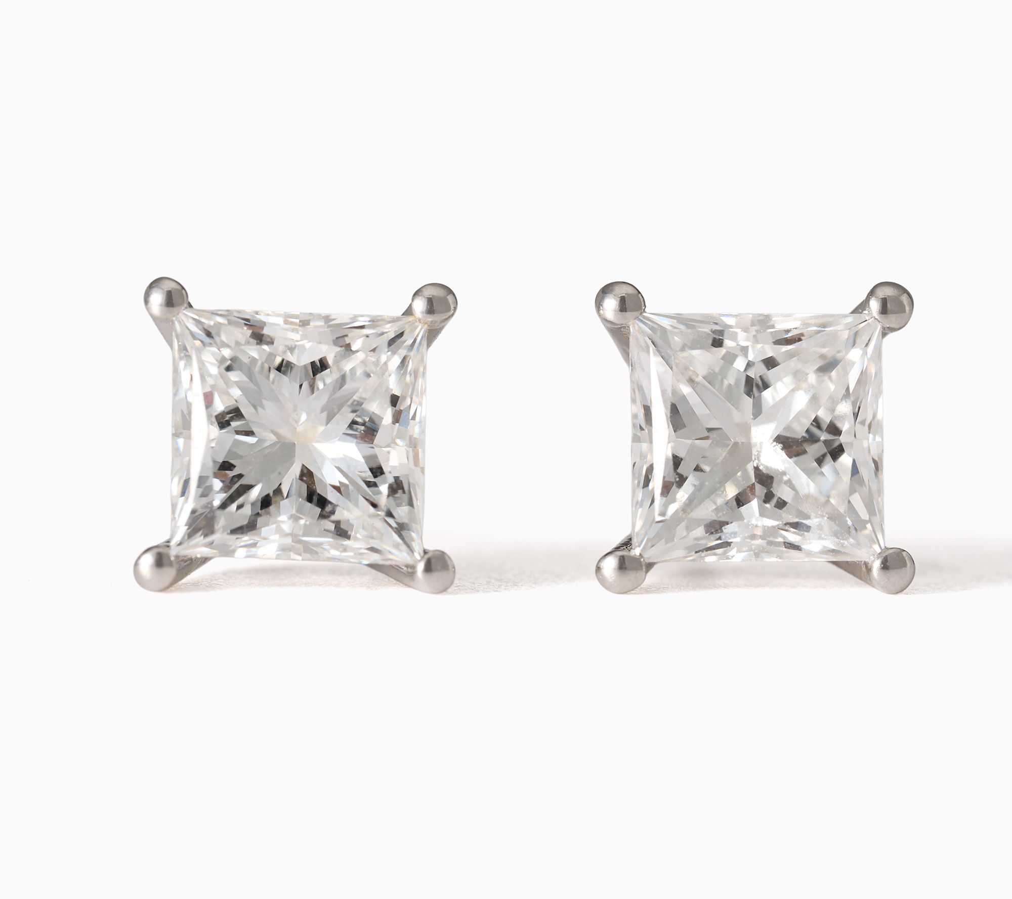  Fire Light Lab Grown Diamond 3.00 ctw Stud Earrings Sterling Silver