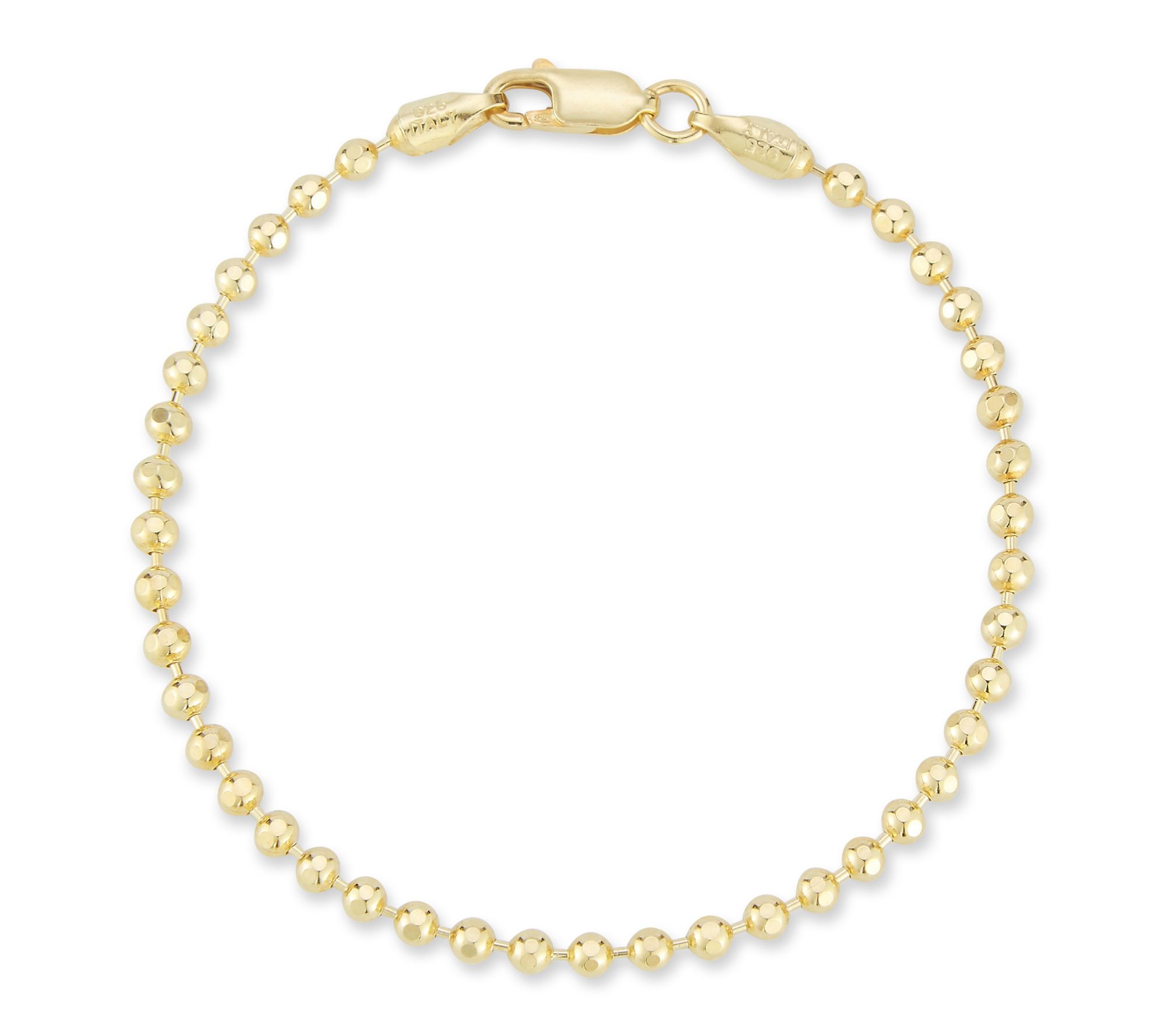 Italian Silver 8" Ball Chain Bracelet, Sterling