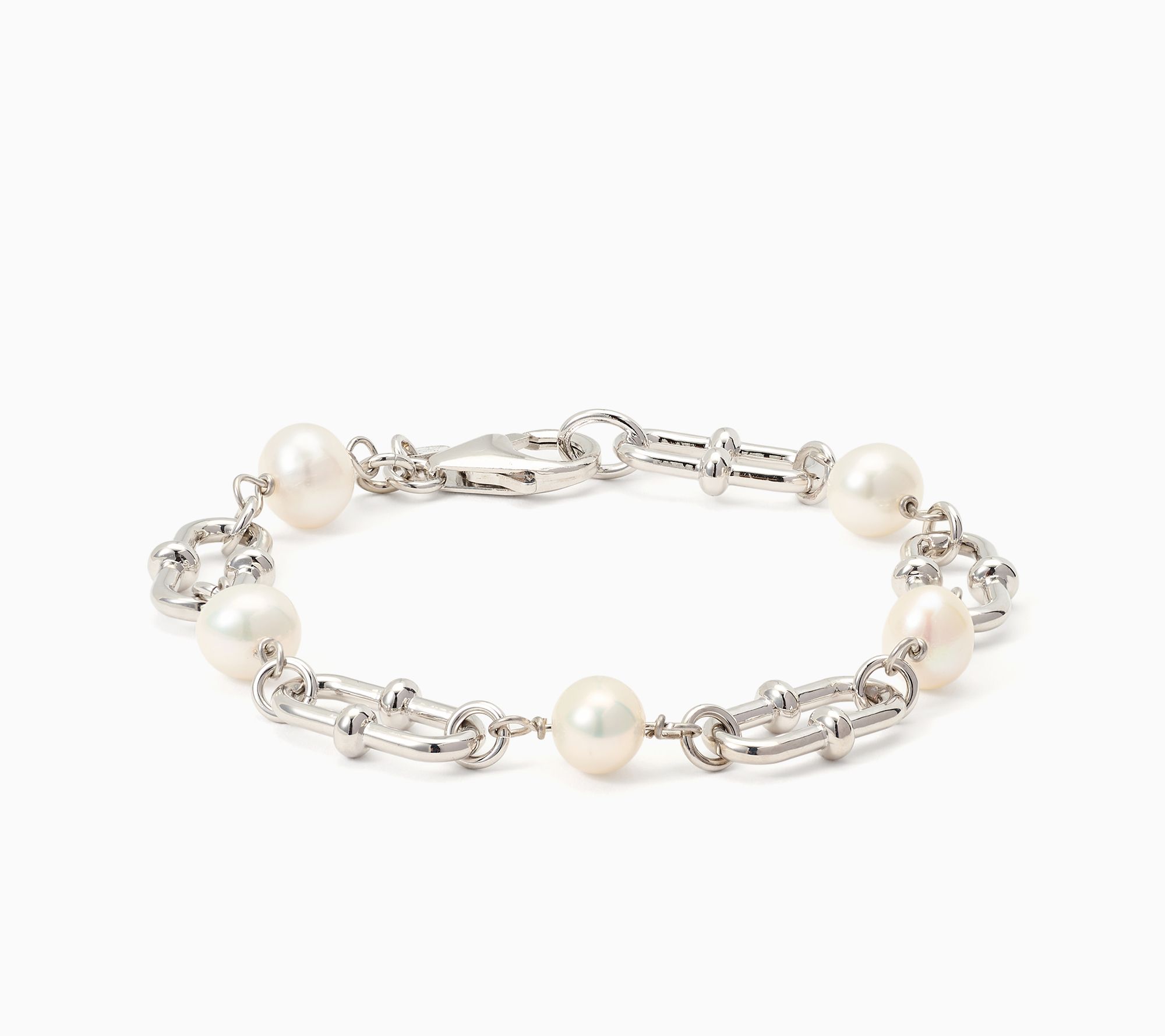 Honora Bronze Cultured Pearl Fancy Link Chain Bracelet