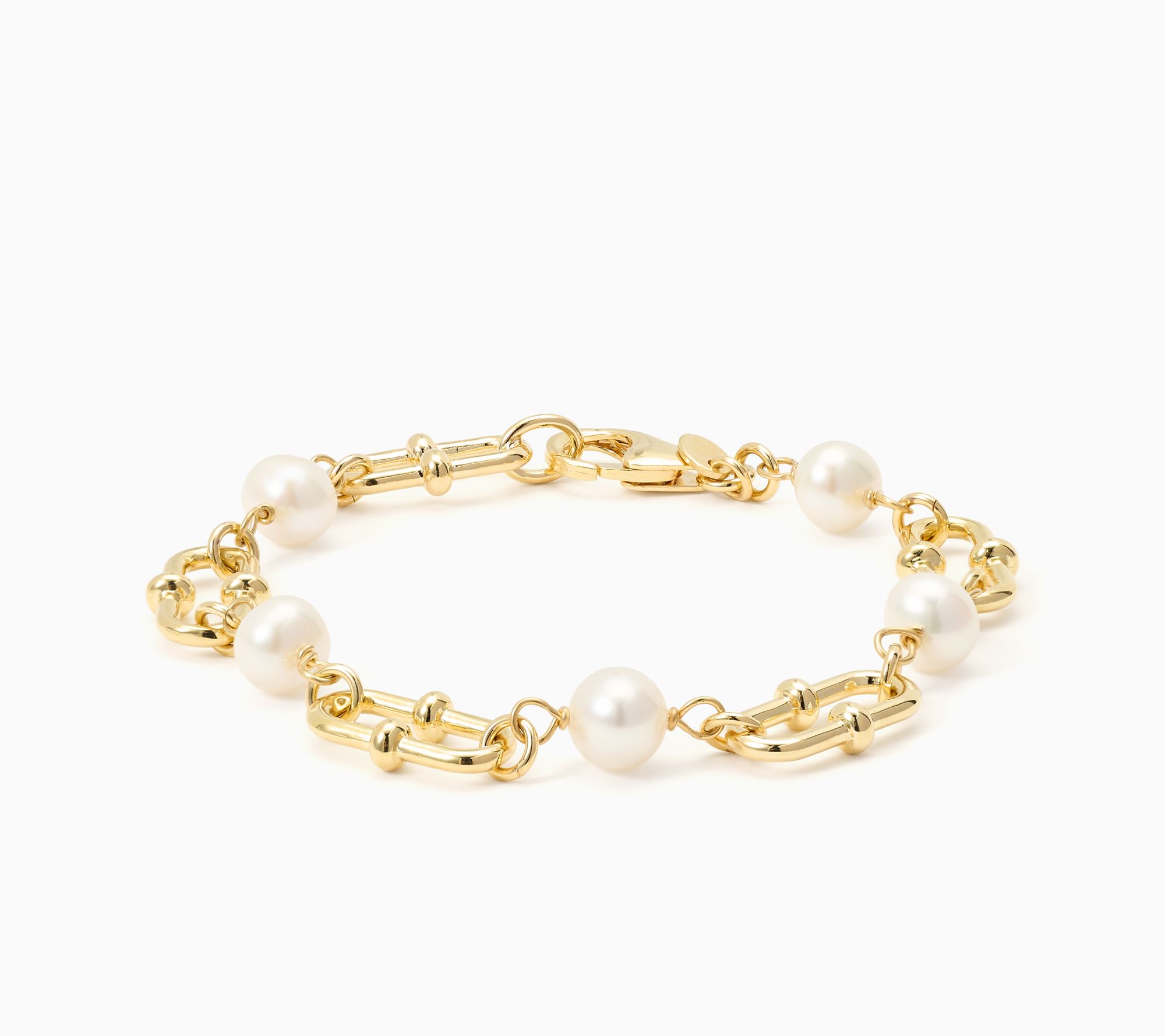 Honora Bronze Cultured Pearl Fancy Link Chain Bracelet