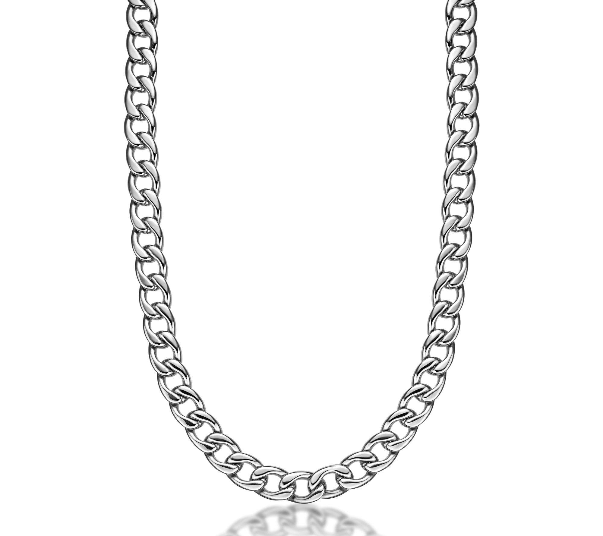 LYNX Men's Stainless Steel Thick Curb Chain Necklace