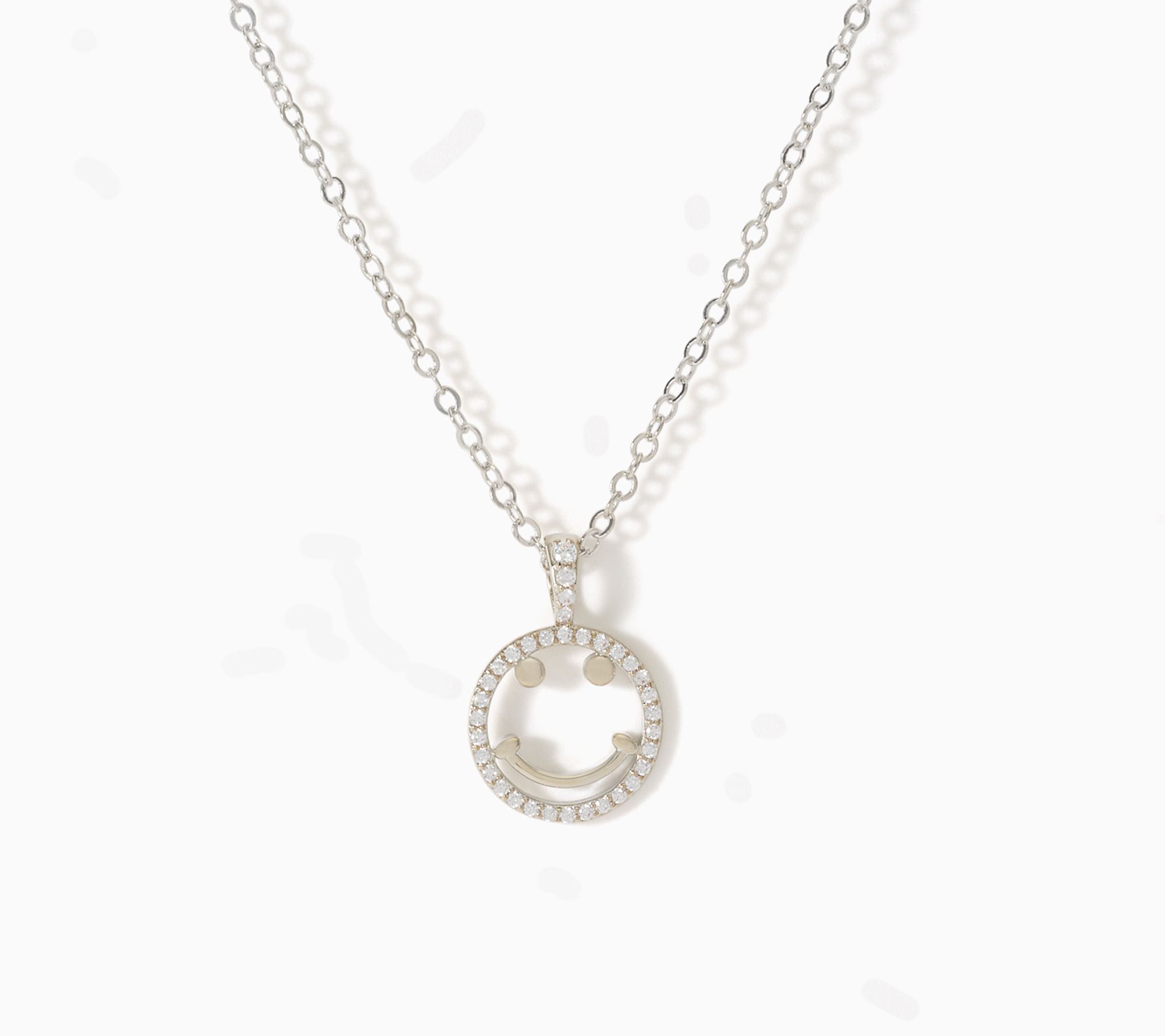 Kim Gravel Pave Smiley Face Emoji Necklace