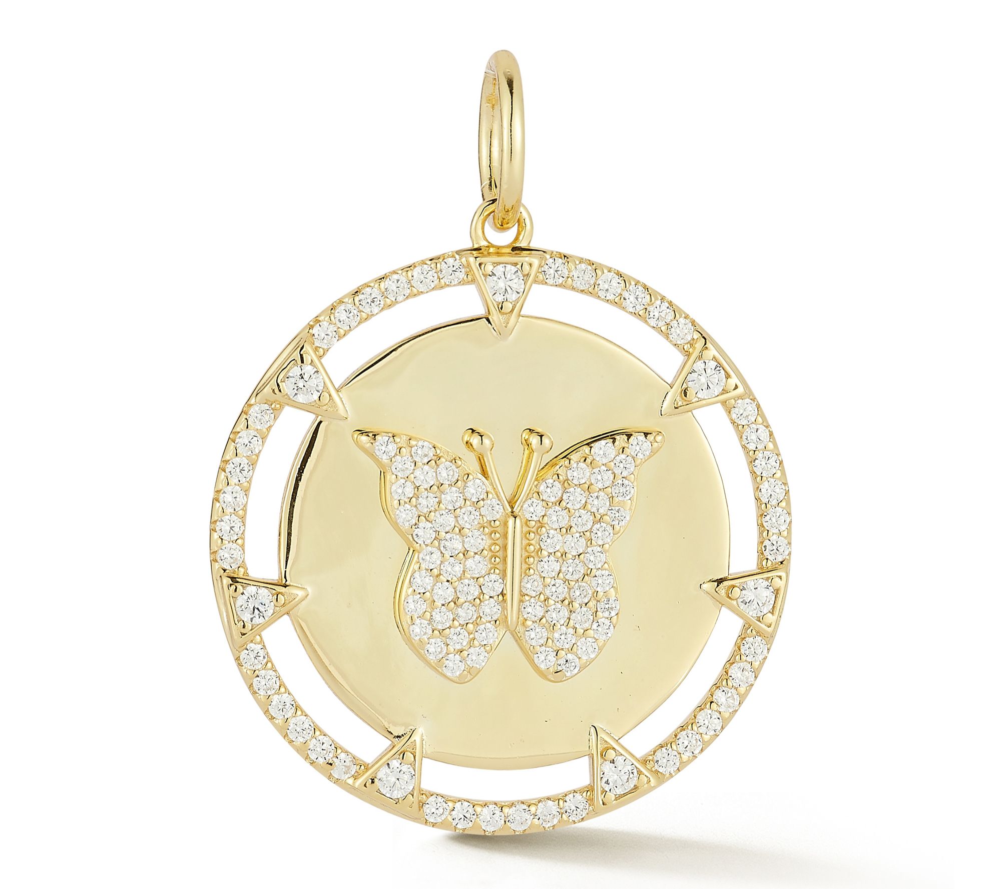 Sterlina Silver Pave Butterfly Medallion Pendant, Sterling