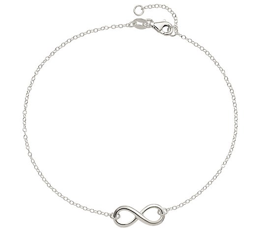 Sterling Silver Infinity Symbol Ankle Bracelet,1.9g