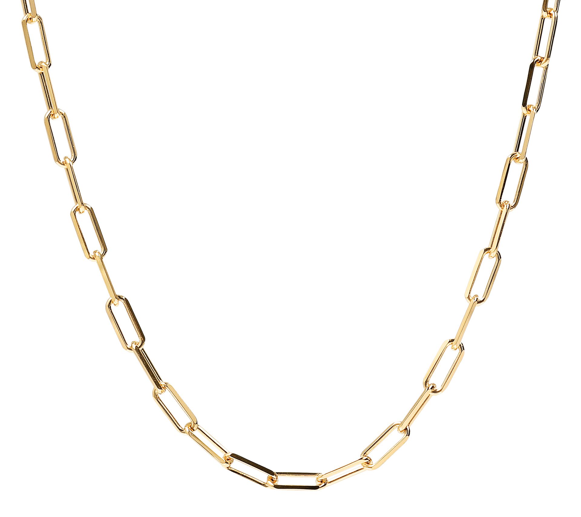 Bronzo Italia Polished Paperclip Link Necklace