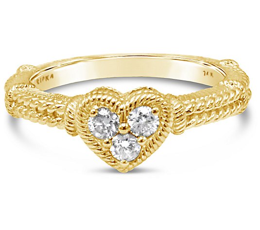 Judith Classic 14K Gold Diamond Heart Ring