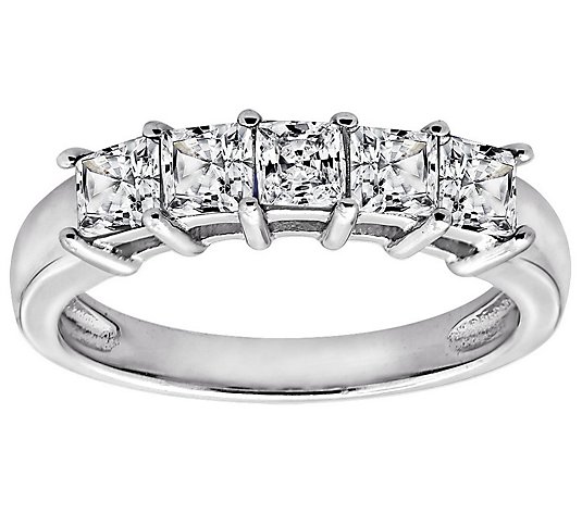 Diamonique 1.00 cttw Princess Cut Ring, Platinum Clad