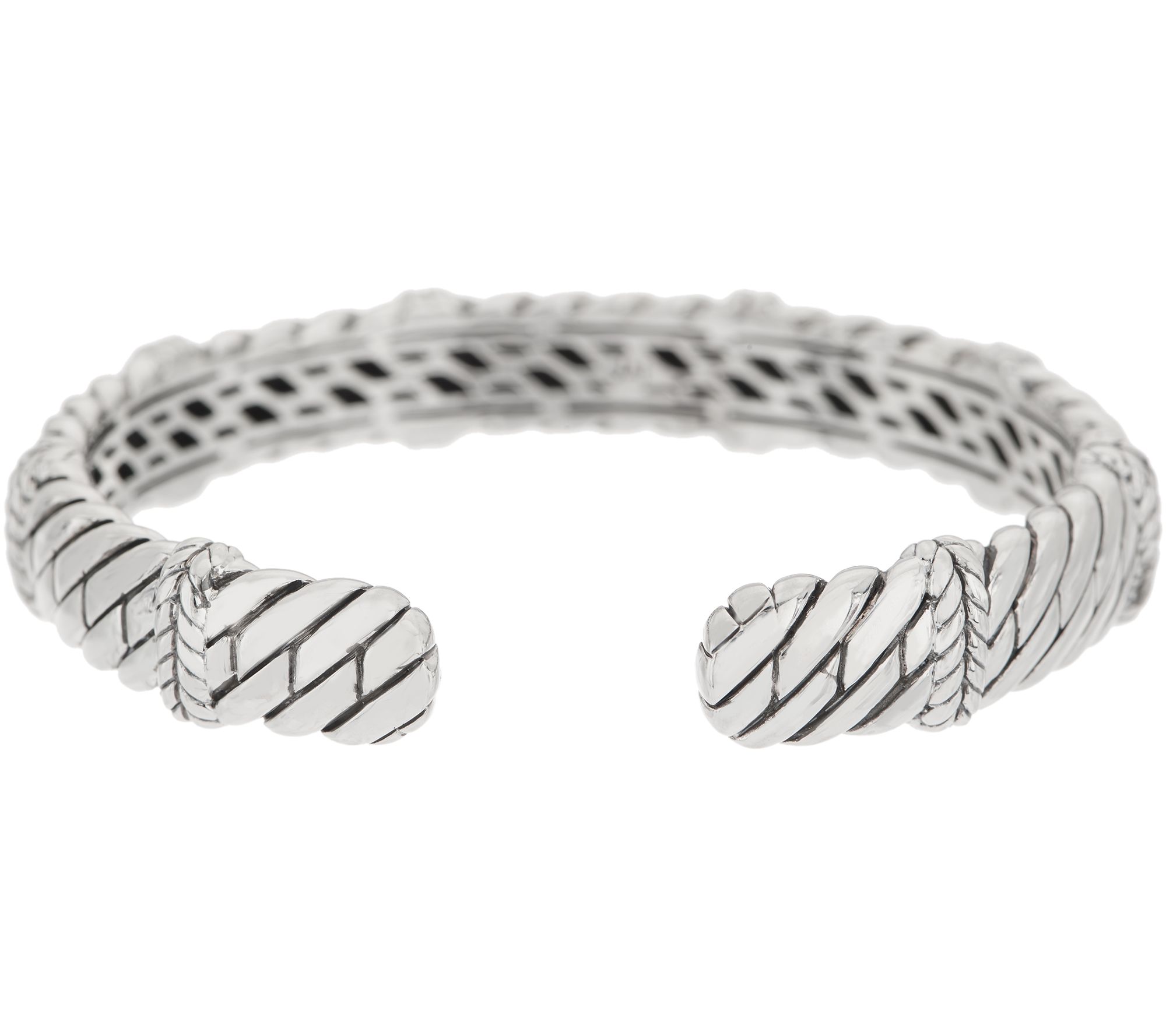 JAI Sterling Silver Basketweave Cuff 34.5g - QVC.com