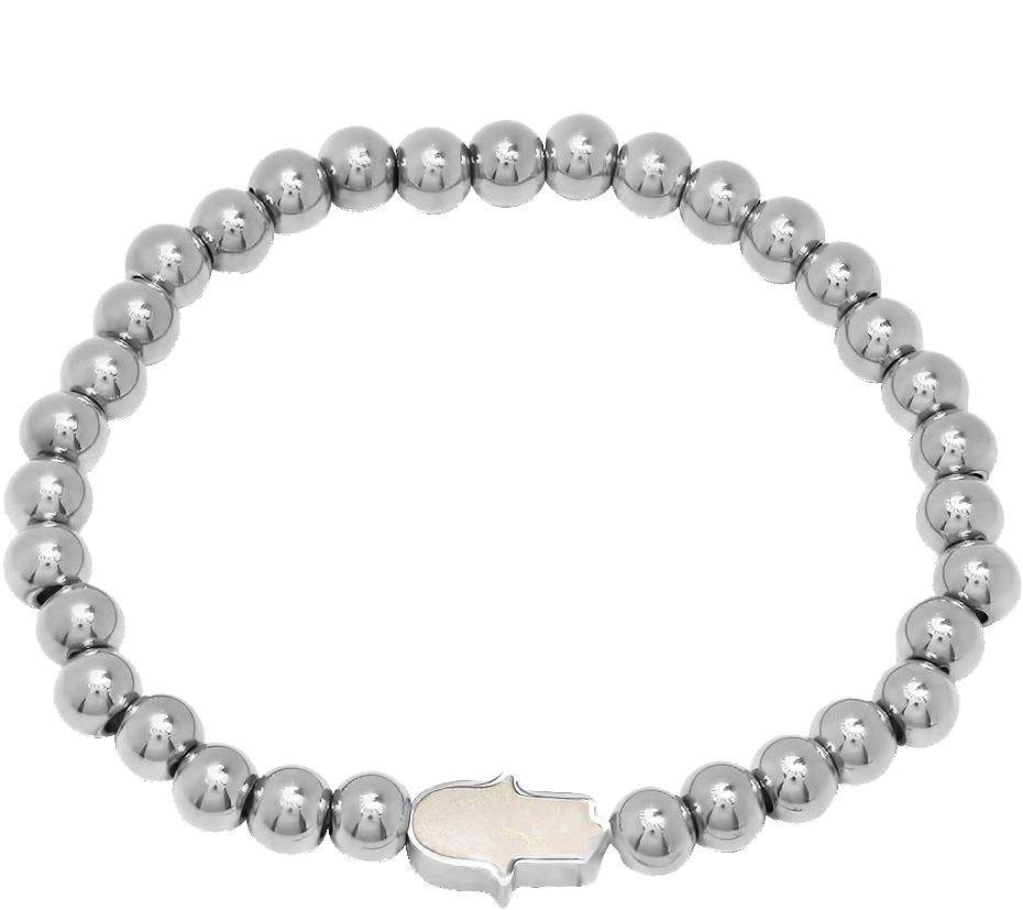 Steel by Design Stainless Steel Beaded StretchBracelet - QVC.com