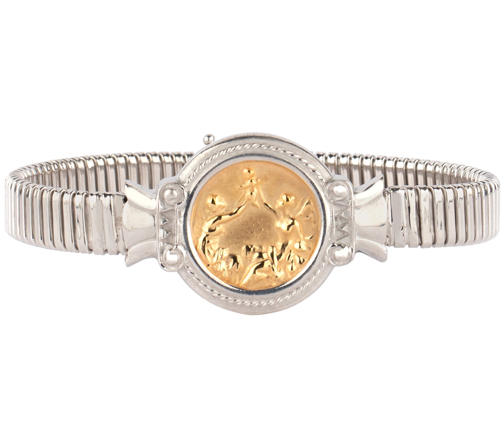 Sterling & 18K Gold Cameo Tubogas Bracelet