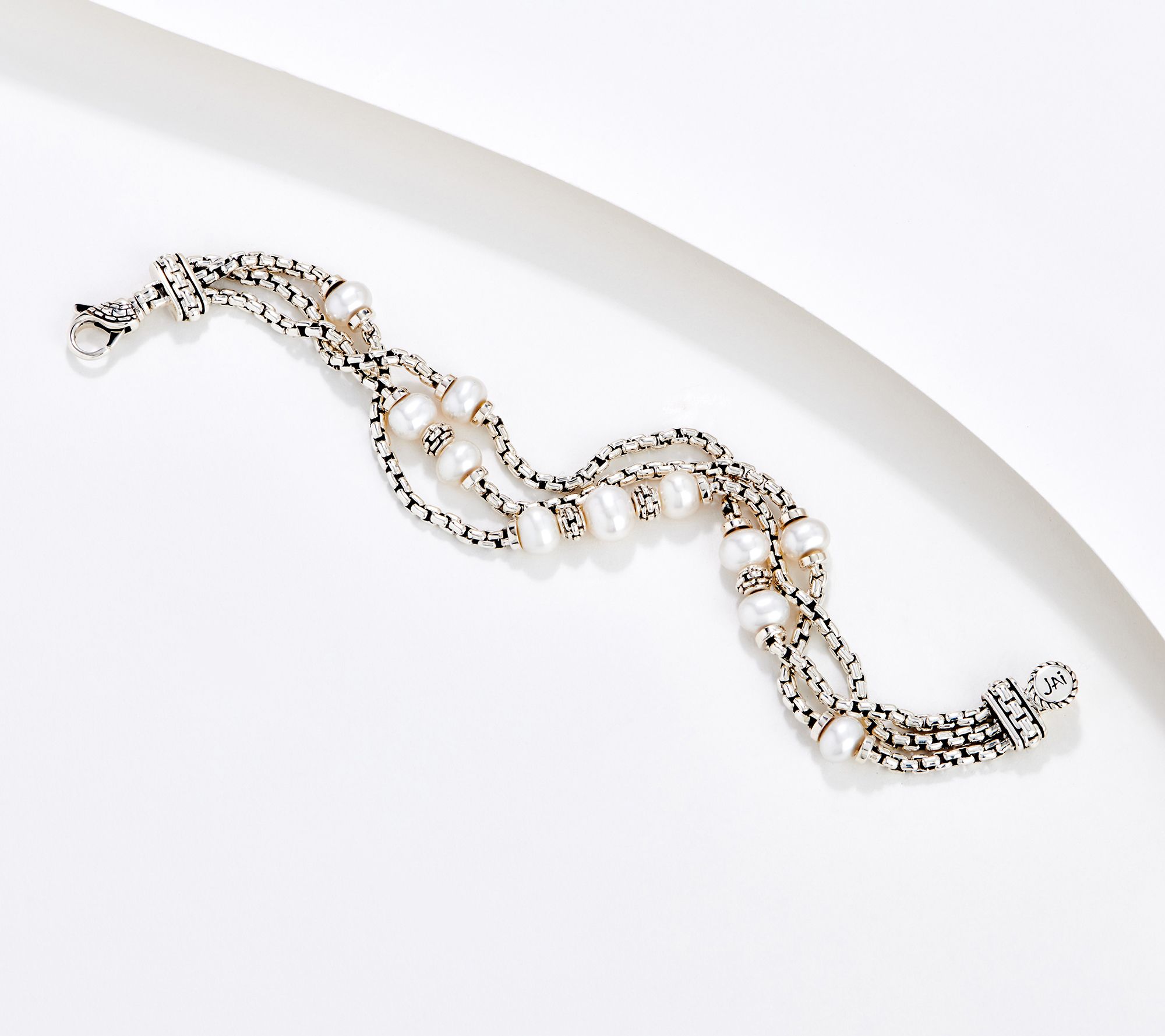 Sterling Silver Freshwater Pearl Bracelet with 7/8 Monogram – Jay Aimee  Designs